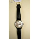 A gents Rotary stainless steel wrist watch with leather strap