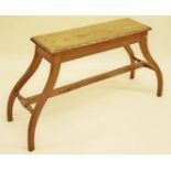 An oak organ stool - 128cm wide x 68cm high