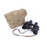 Taylor-Hobson x6 military issue field binoculars dated 1941, in canvas carry case