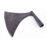 A 17th century 'executioner's' axe head, 12½ ins curved blade, indistinctly stamped