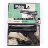 .22 Webley Senoir air pistol, in original box with quantity of pellets, no. 362