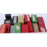 Large quantity (approximately 40) of plastic cartridge case boxes