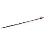 Brass mounted three piece ebony cleaning rod, together with three other cleaning rods