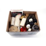Box containing quantity of gun cleaning materials, oils, patches, solvents, etc