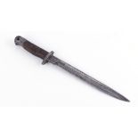 WWI bayonet, 10 ins (shortened) single edged fullered blade, stamped 1913 with broad arrow, wood