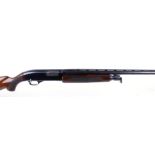 S2 12 bore Winchester Model 1200 pump action, 3 shot, 28 ins multi choke barrel, rising 3/8 ins