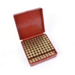 S1 89 x .45 (acp) cartridges, with 11 once fired brass cases in Case Gard box