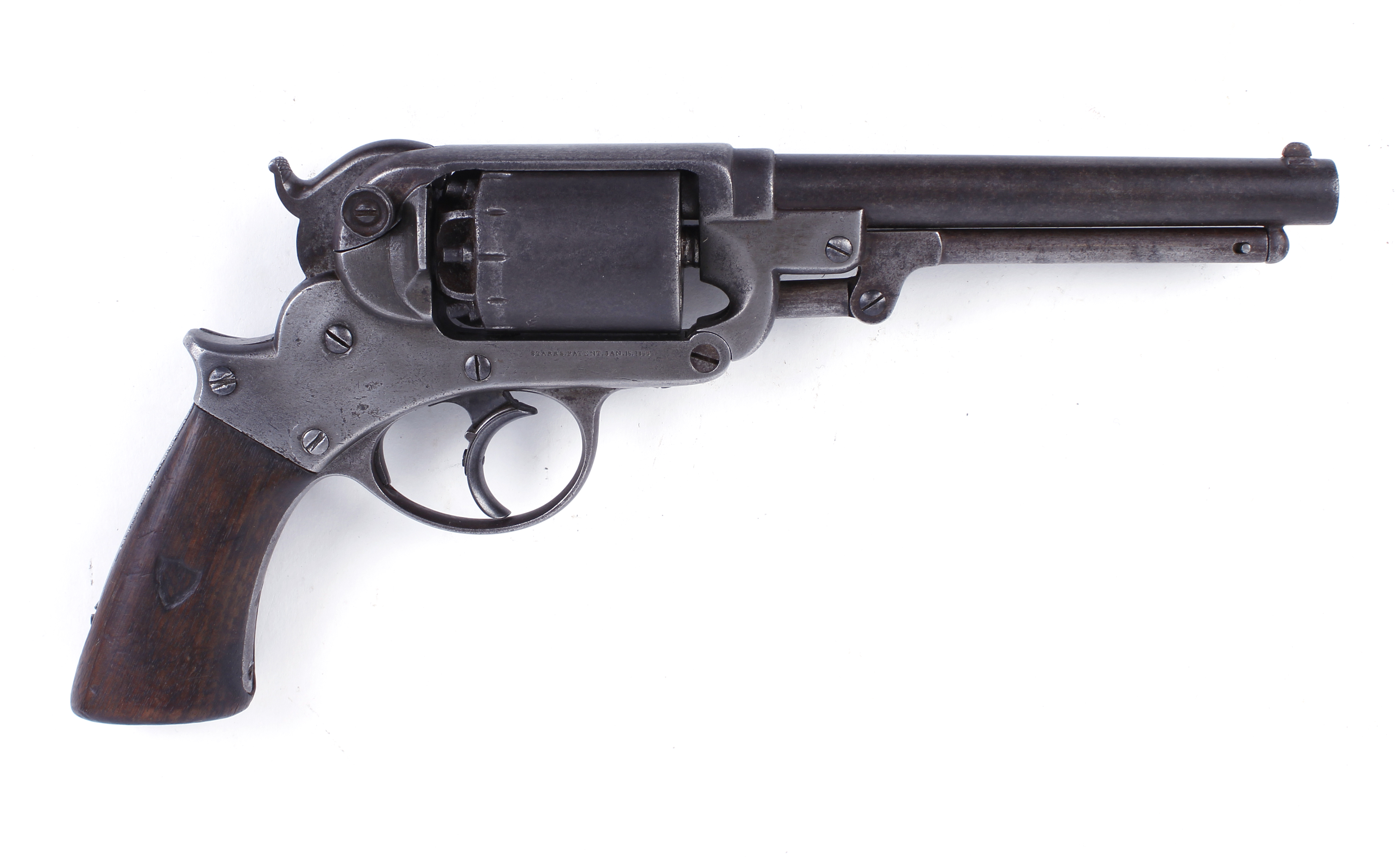 S58 .36 Starr Arms Co. Army percussion double action six shot revolver, 6 ins sighted barrel with - Image 2 of 10