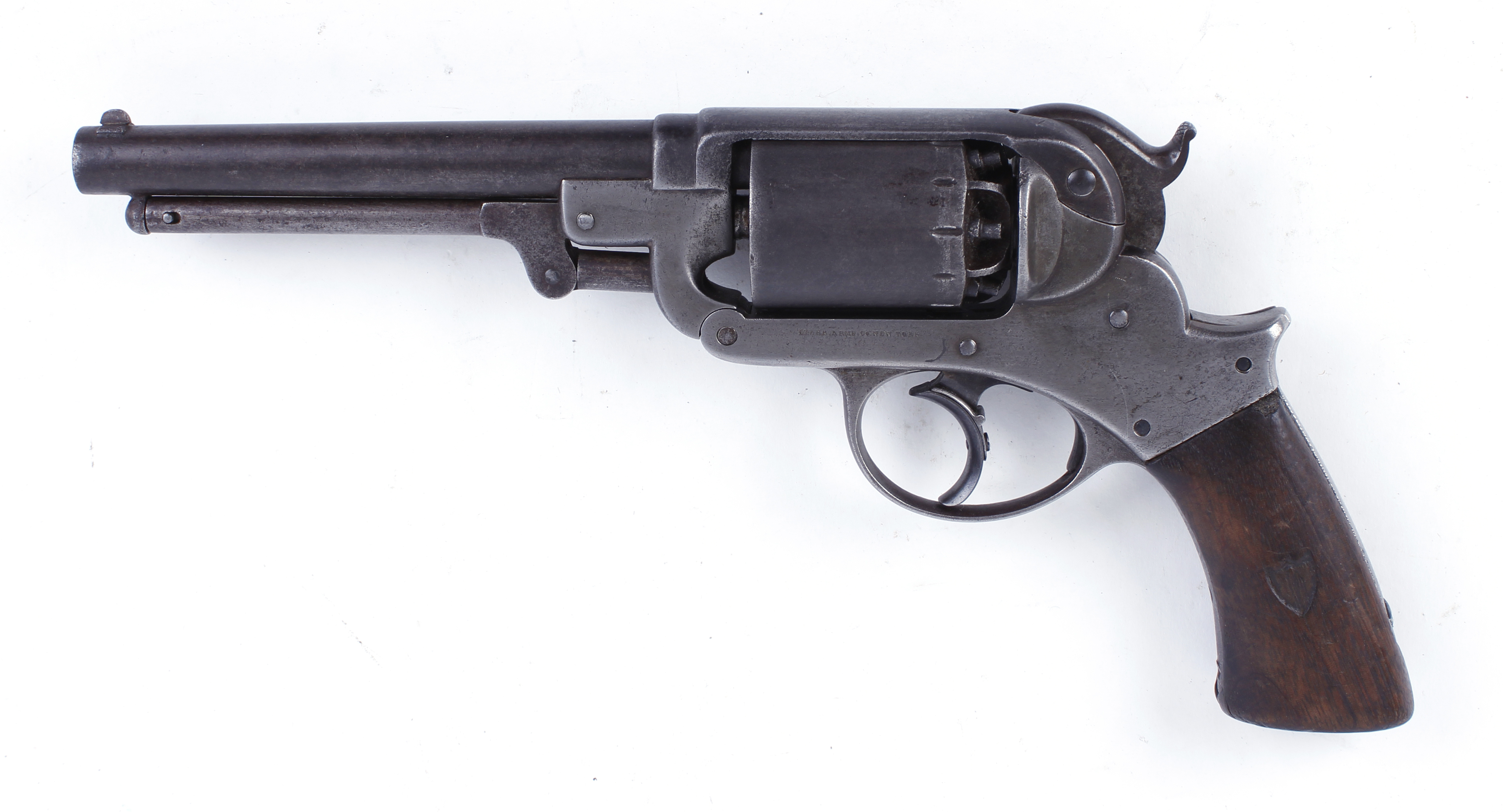 S58 .36 Starr Arms Co. Army percussion double action six shot revolver, 6 ins sighted barrel with
