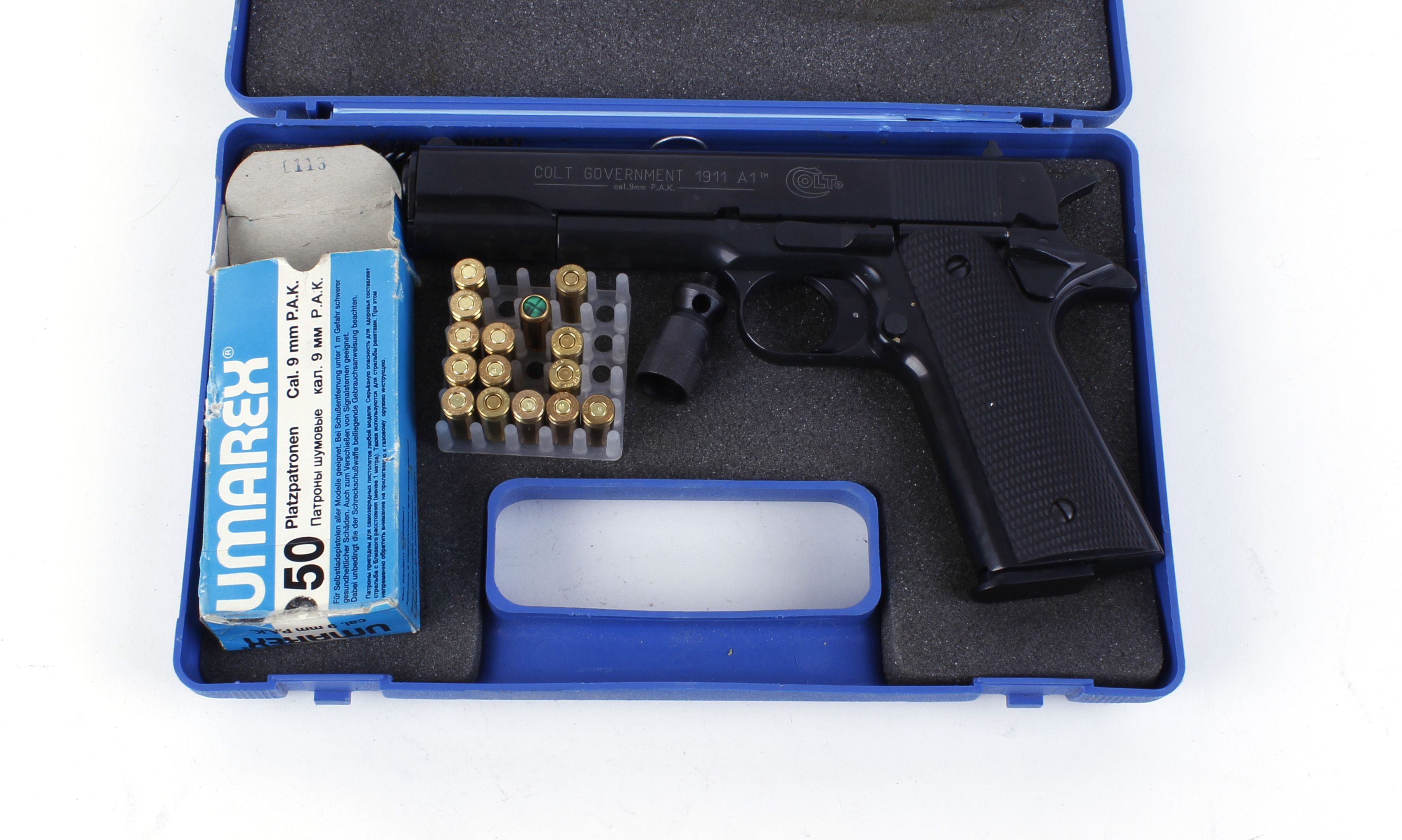 S5 9mm Umarex Colt Government 1911 A1 blank firing (forward venting) semi automatic pistol,