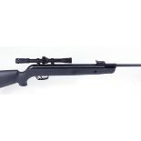 .22 Gamo Hornet break barrel air rifle, synthetic pistol grip stock with recoil pad, mounted 4 x