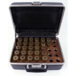 27 x 4 bore (1 inch) heavy brass cases in transport case