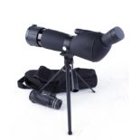 20-60 x 60 spotting scope and tripod in carry case, with monocular