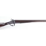 S2 12 bore double hammer gun by Boss & Co. c.1870, 30 ins brown damascus barrels inscribed BOSS &