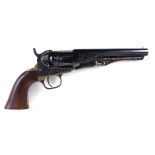 S1 .36 Uberti Colt black powder pocket pistol, five shot fluted cylinder, brass trigger guard and