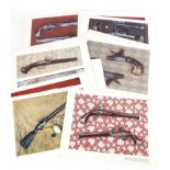 Thirty various prints of mainly flintlock and other continental pistols