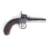 S58 54 bore percussion pocket pistol, 2¾ ins turn off barrel (Birmingham proof marks), engraved