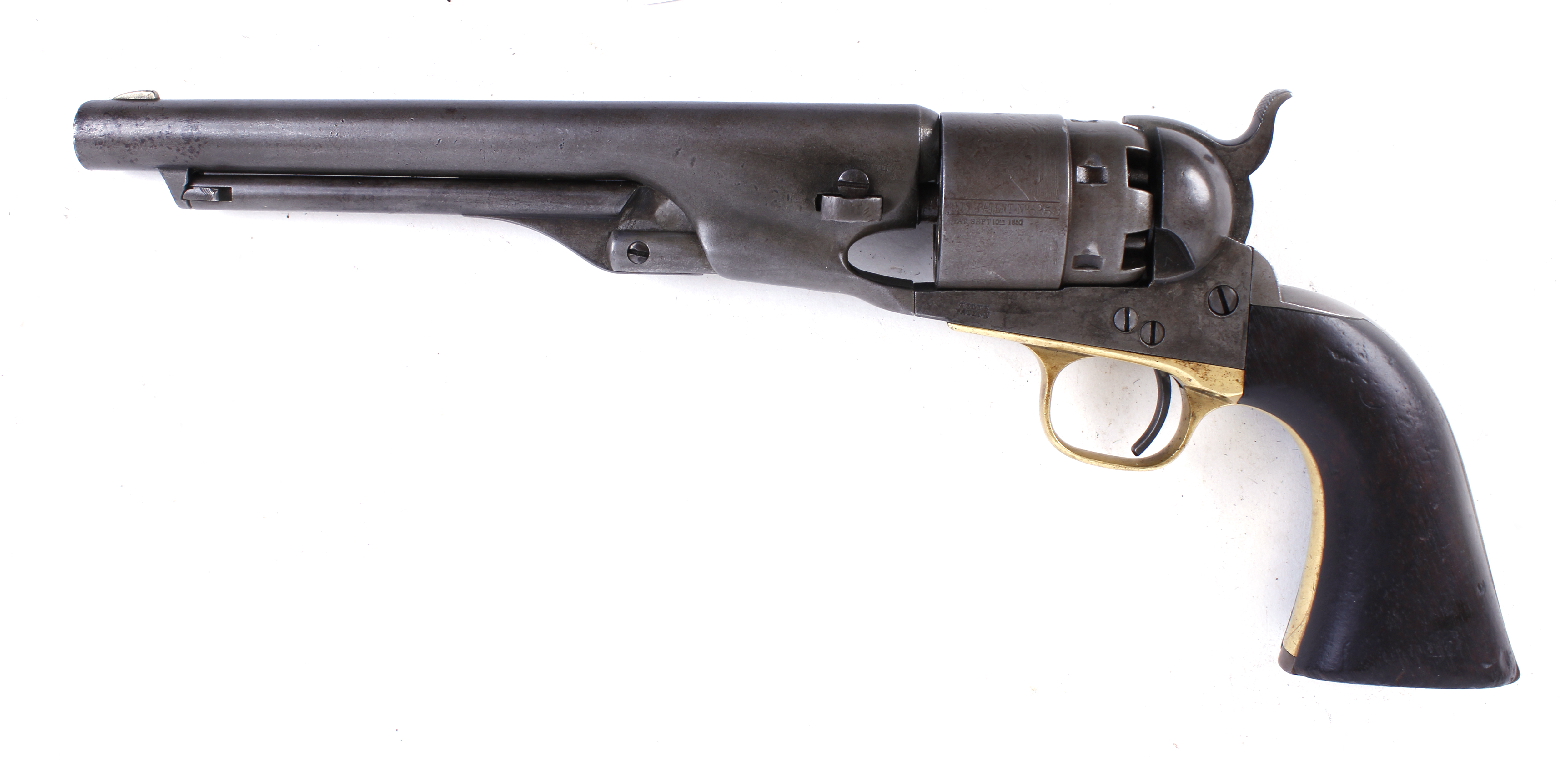 S58 .44 Colt New Army percussion six shot revolver, 8 ins rounded barrel inscribed -ADDRESS COL. - Image 2 of 13