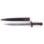 Lee-Metford MkI Type 2 bayonet, 12 ins double edged blade with broad arrow stamp and other markings,