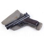 .22 Webley Premier air pistol with canvas holster, no. 2416