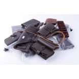 Quantity of leather belt pouches