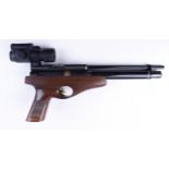 .177 Falcon SWP2700PS PCP bolt action air pistol, wood stock, Hawke Sport Dot sight