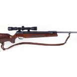5.5mm (.22) Weihrauch HW80 break barrel air rifle, fitted stainless steel silencer, leather sling,