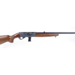 S1 .22 Anschutz Model 525 semi automatic rifle, 22 ½ ins threaded barrel, open sights, 10 shot