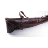 Leather fleece lined twin gun slip with carry sling, approx. 46ins