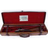 S58 An early 12 bore pinfire double sporting gun by Purdey c.1858, 31¼ ins brown damascus barrels,