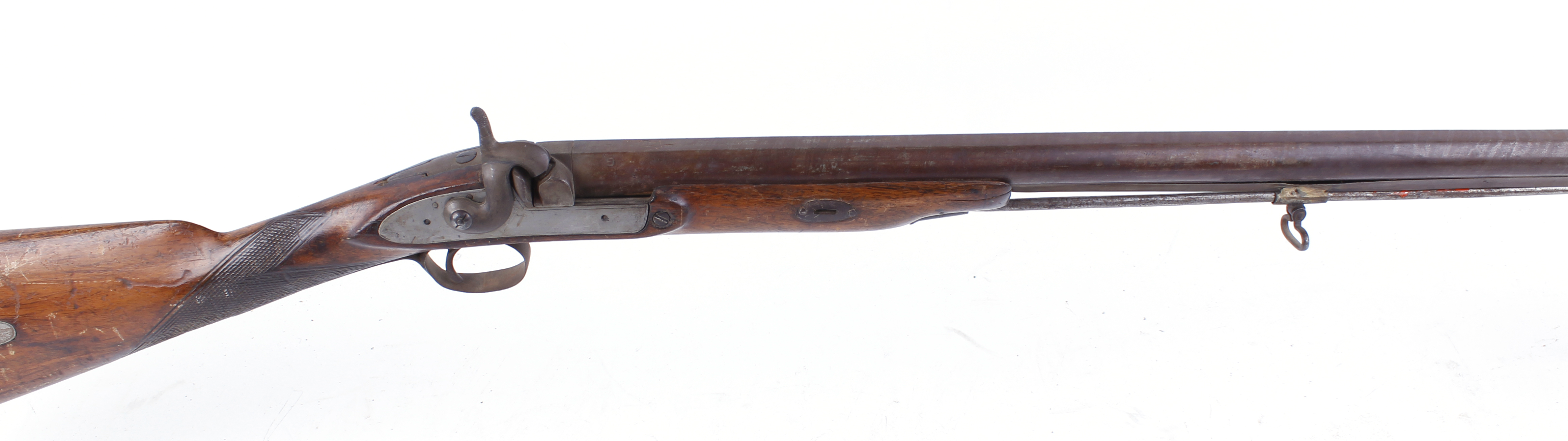 S58 .577(?) Indian percussion rifle, 24¾ ins barrel the breech stamped JPR/EXR 1053, steel ramrod (