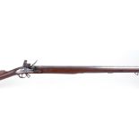 S2 .750 Flintlock Brown Bess type musket, 38½ ins fullstocked steel barrel, steel ramrod, plain