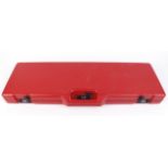 Red hard plastic fitted gun case