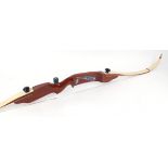 5ft Les Howis 3 piece take down wood laminate recurve bow with slip