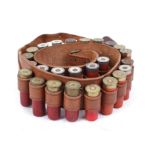 S2 Leather cartridge belt with 25 x 12 bore cartridges, including paper cased Gallyon Granton (