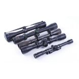 5 various rifle scopes