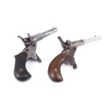 S5 Two .22(rf) pocket pistols, each with part octagonal barrels, spur triggers, birds beak grips, 4½