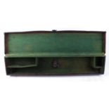 Canvas and leather muzzle loading gun case, green interior for 30 ins barrels