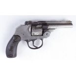 S5 .32(cf) Iver Johnson nickel plated revolver, 3 ins lift up loading barrel, fluted five shot