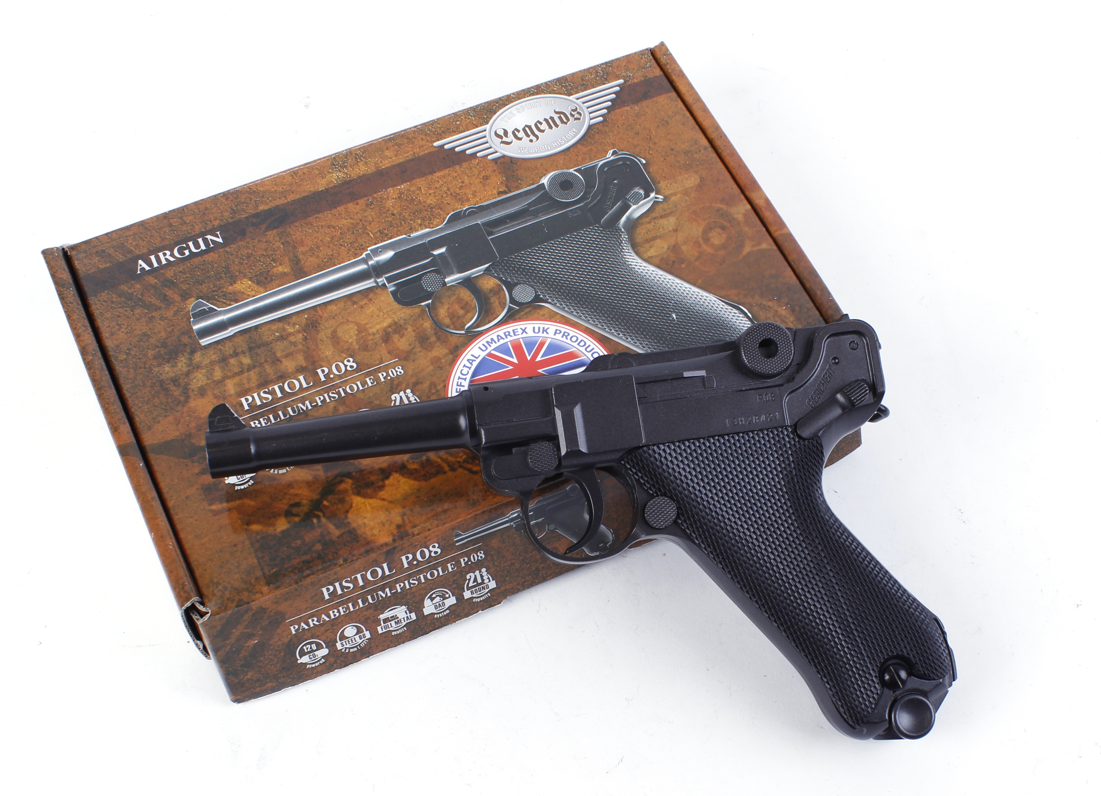 .177 Parabellum-Pistole P.08 (Umarex) Co2 repeating air pistol, boxed as new with instructions, - Image 2 of 2