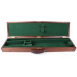 Wood gun case, green baize lined interior for 30 ins barrels