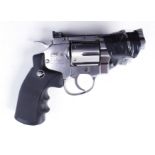 .177 Dan Wesson Co2 6 shot revolver, nickel finish, black rubber grips, no. 14C34314