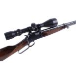S1 .22 Miroku ML-22 lever action rifle, 20 ins threaded barrel, tube magazine, mounted 3-9 x 50