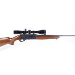 S1 .22 Anschutz Model 520 semi automatic rifle (no magazine), 23 ins threaded barrel (moderator