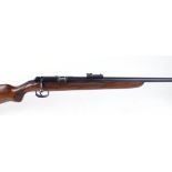 S1 .22 Mauser bolt action single shot rifle, 27 ins barrel, ramp rear sight (foresight a/f), semi