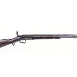 S58 .700 percussion (drum and nipple conversion) rifle, 30 ins octagonal barrel, the top flat