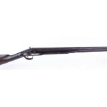 S58 11 bore percussion single sporting gun, 37½ ins part octagonal barrel (drum and nipple