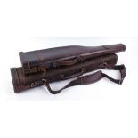 Baron leg o' mutton modern gun case, together with vintage leather leg o' mutton gun case, both