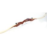 5ft Hoyt 3 piece take down recurve wood laminate bow with slip