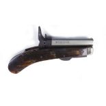 .25 (rf) Unwin & Rodgers, Sheffield, patent knife-pistol, 3½'' octagonal barrel stamped with UNWIN &